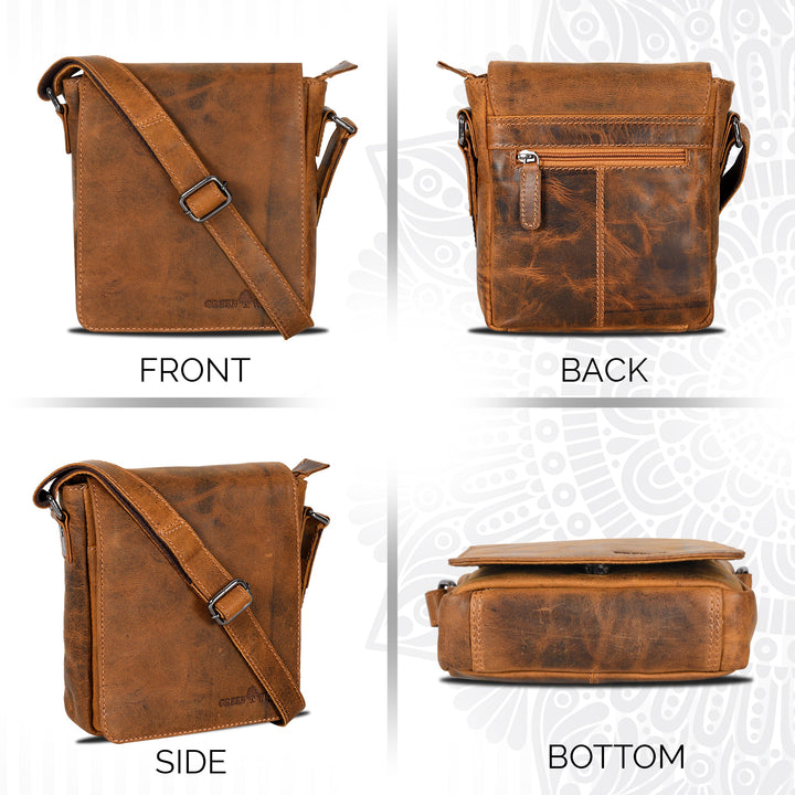 Leather Shoulder Bag Luna - Camel - Greenwood Leather