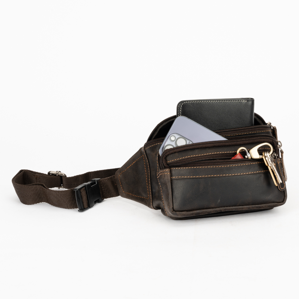 Leather Bum Bag Brown Halifax - Greenwood Leather