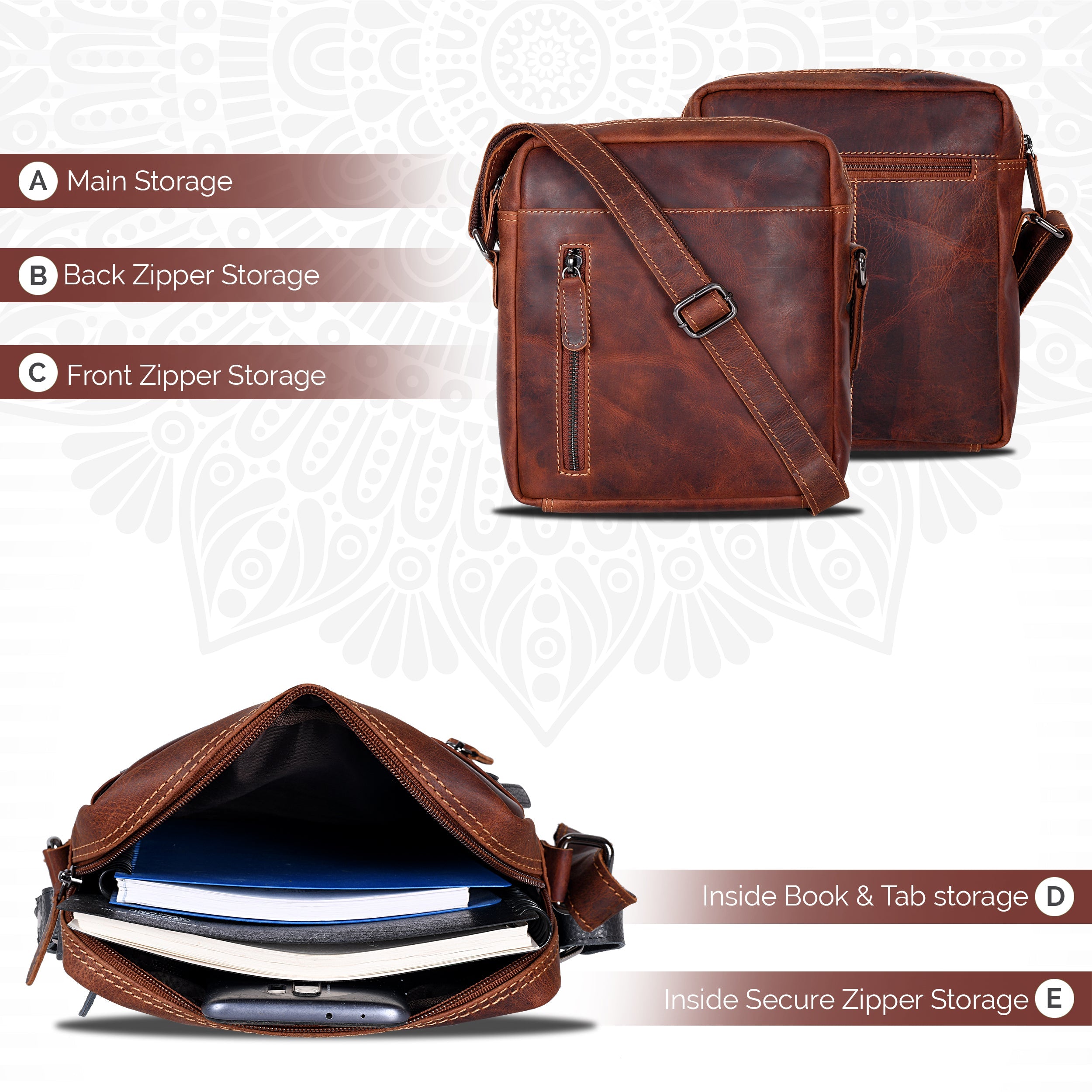 Leather Shoulder bag Dallas - Unisex- Sandal