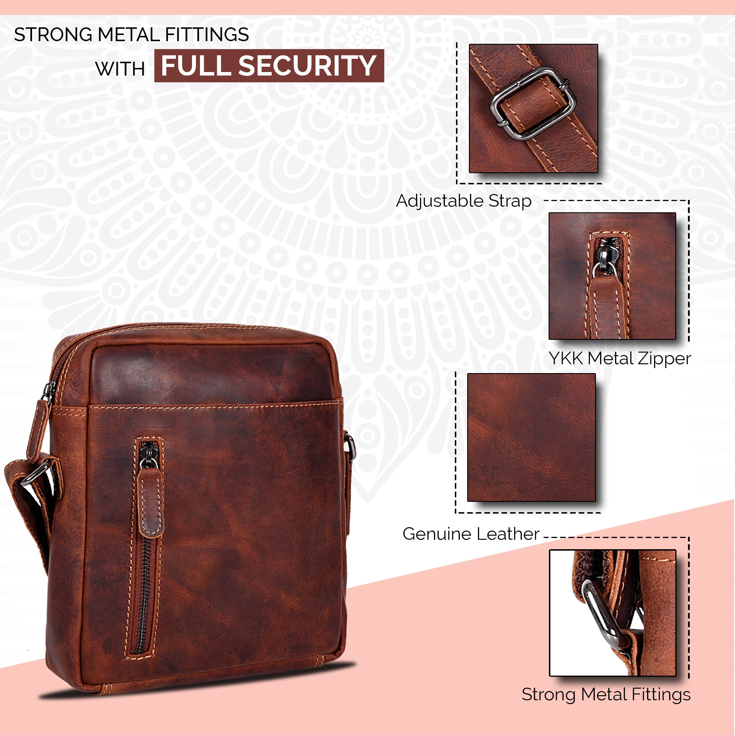 Leather Shoulder bag Dallas - Unisex- Sandal