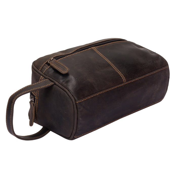 Leather Toiletry Bag Brown - Banff - Greenwood Leather