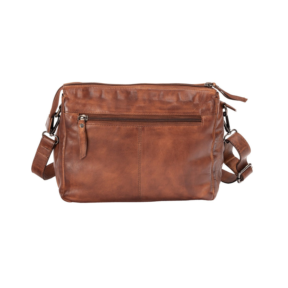 Leather Shoulder Bag June Cognac - Greenwood Leather