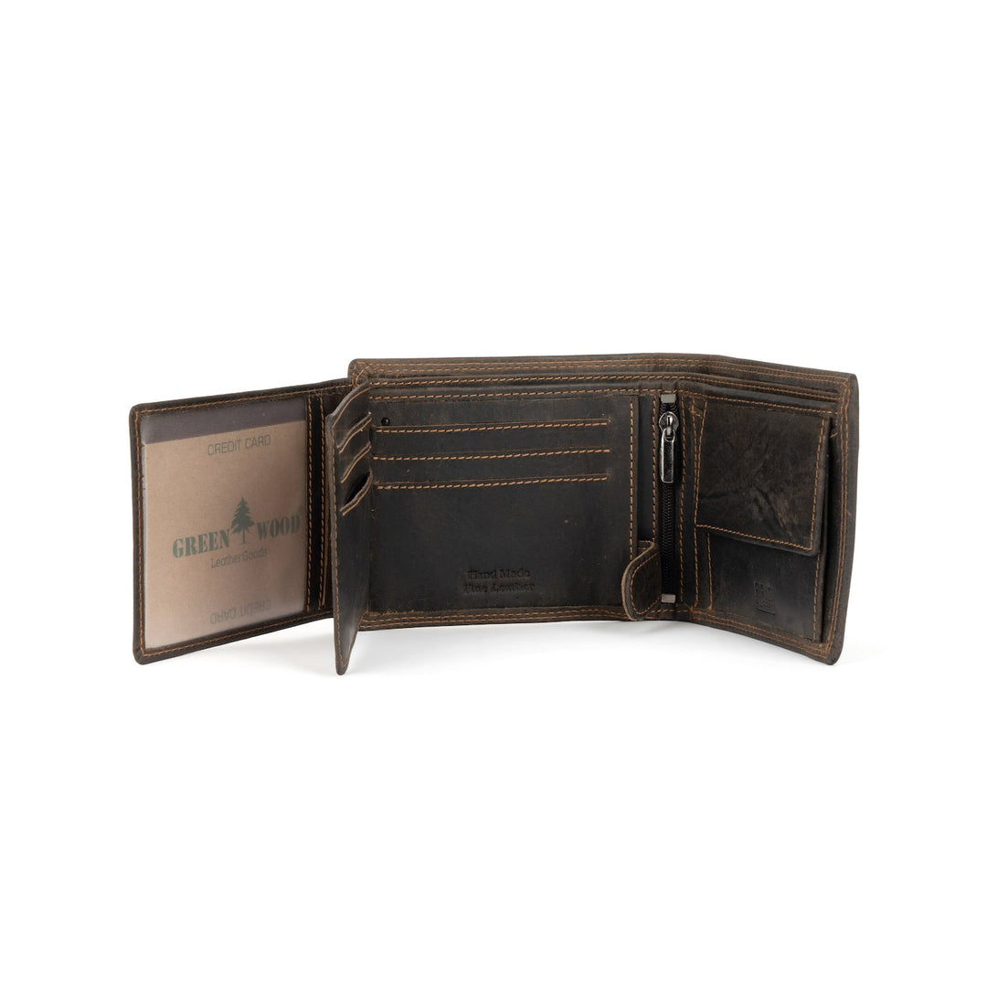Leather Wallet George - Brown - Greenwood Leather