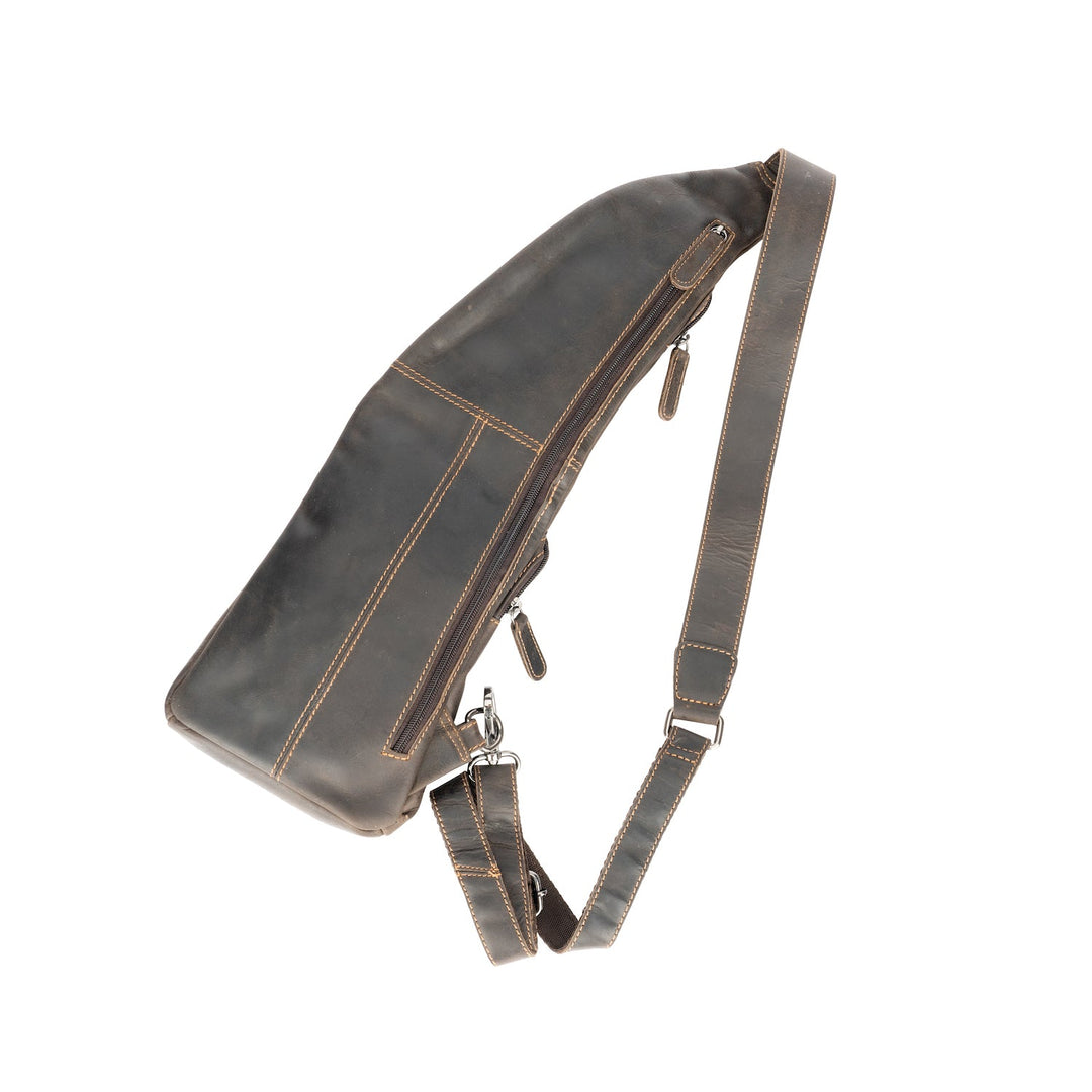 Leather Crossbody Bag Brown - Harley - Greenwood Leather