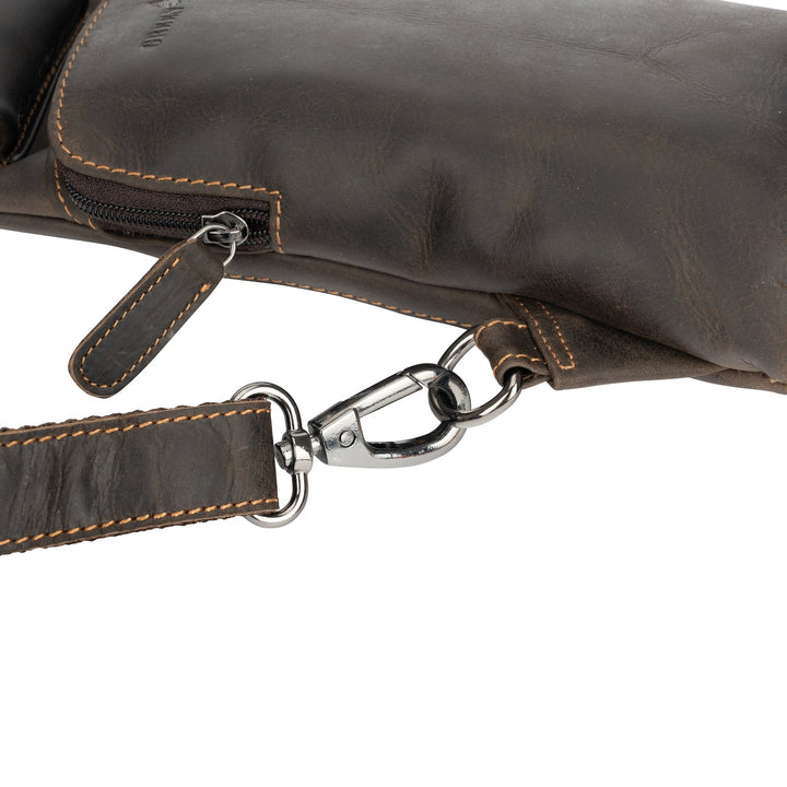Leather Crossbody Bag Brown - Harley - Greenwood Leather
