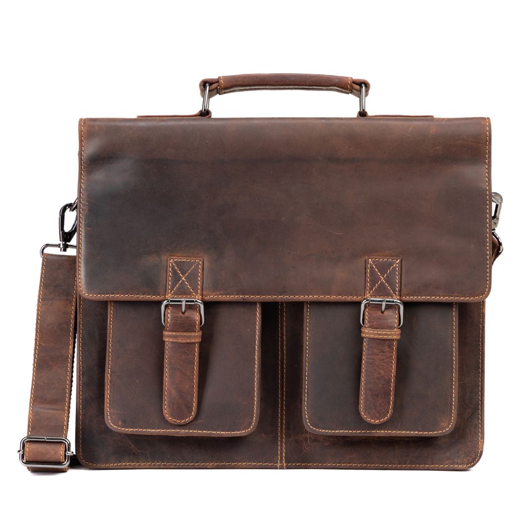 Gerhard 15,6 " Laptop Bag/Briefcase - Sandal - Greenwood Leather