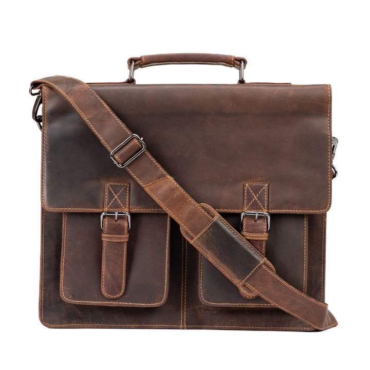 Gerhard 15,6 " Laptop Bag/Briefcase - Sandal - Greenwood Leather