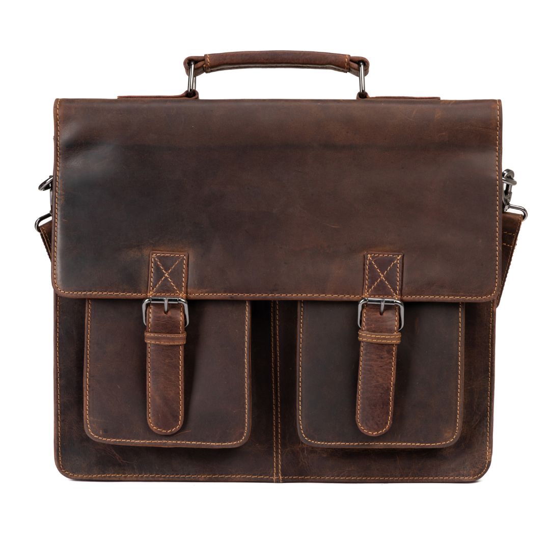 Gerhard 15,6 " Laptop Bag/Briefcase - Sandal - Greenwood Leather
