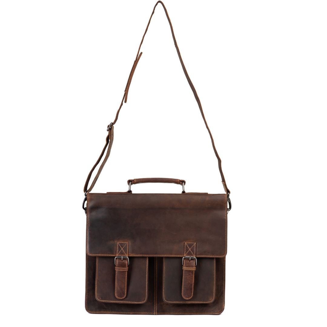 Gerhard 15,6 " Laptop Bag/Briefcase - Sandal - Greenwood Leather