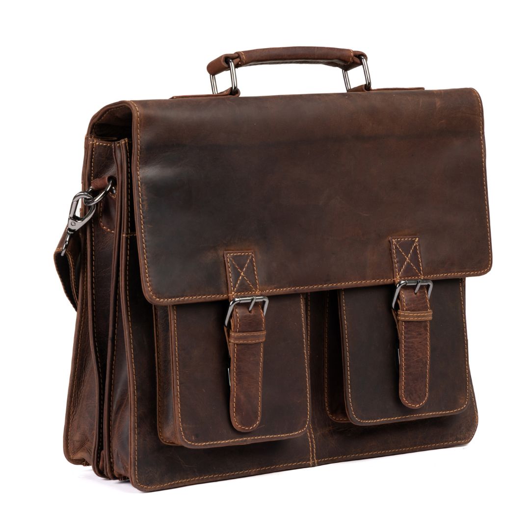 Gerhard 15,6 " Laptop Bag/Briefcase - Sandal - Greenwood Leather