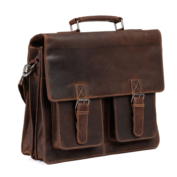Gerhard 15,6 " Laptop Bag/Briefcase - Sandal - Greenwood Leather