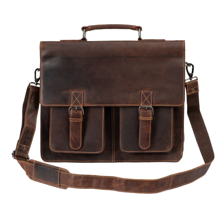 Gerhard 15,6 " Laptop Bag/Briefcase - Sandal - Greenwood Leather