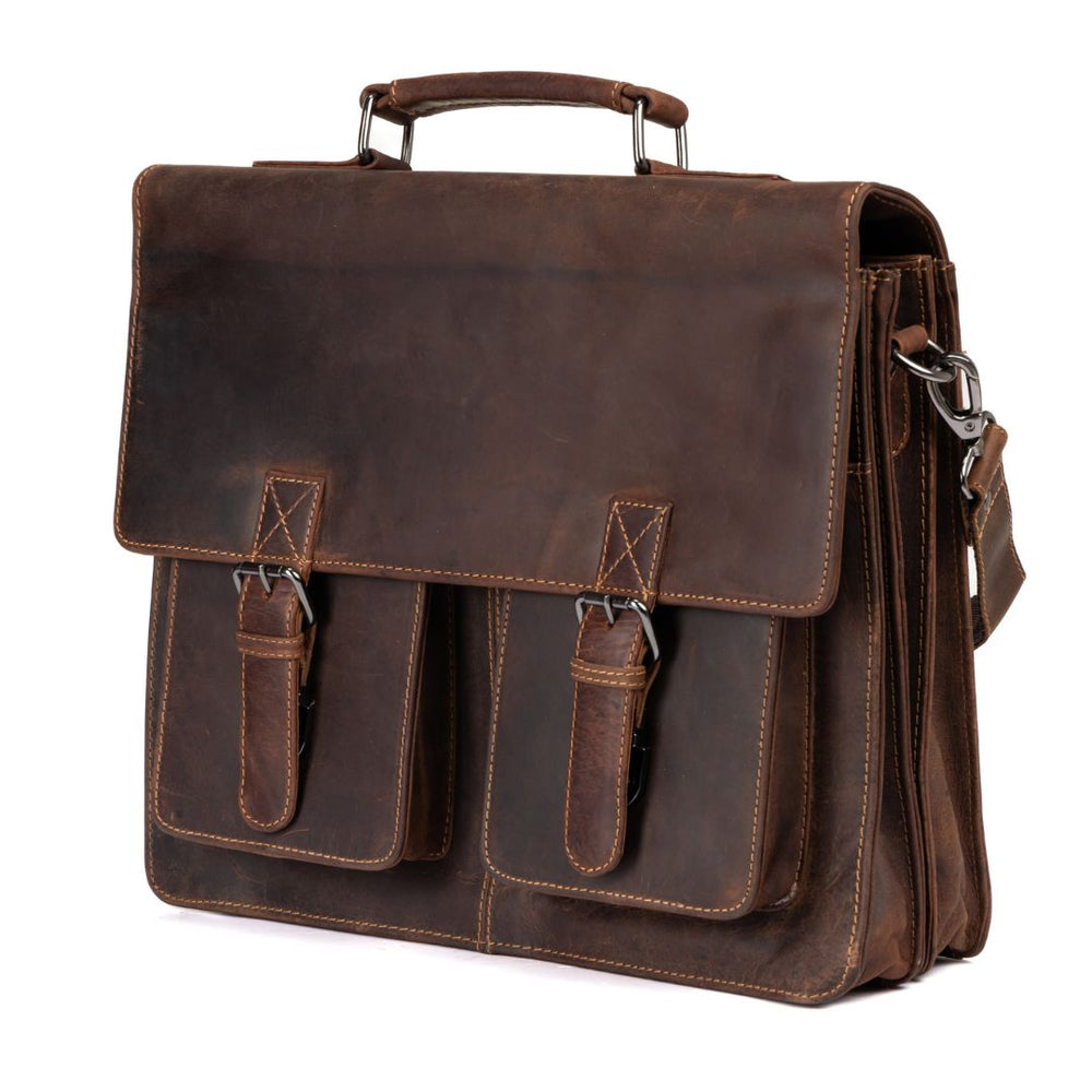 Gerhard 15,6 " Laptop Bag/Briefcase - Sandal - Greenwood Leather