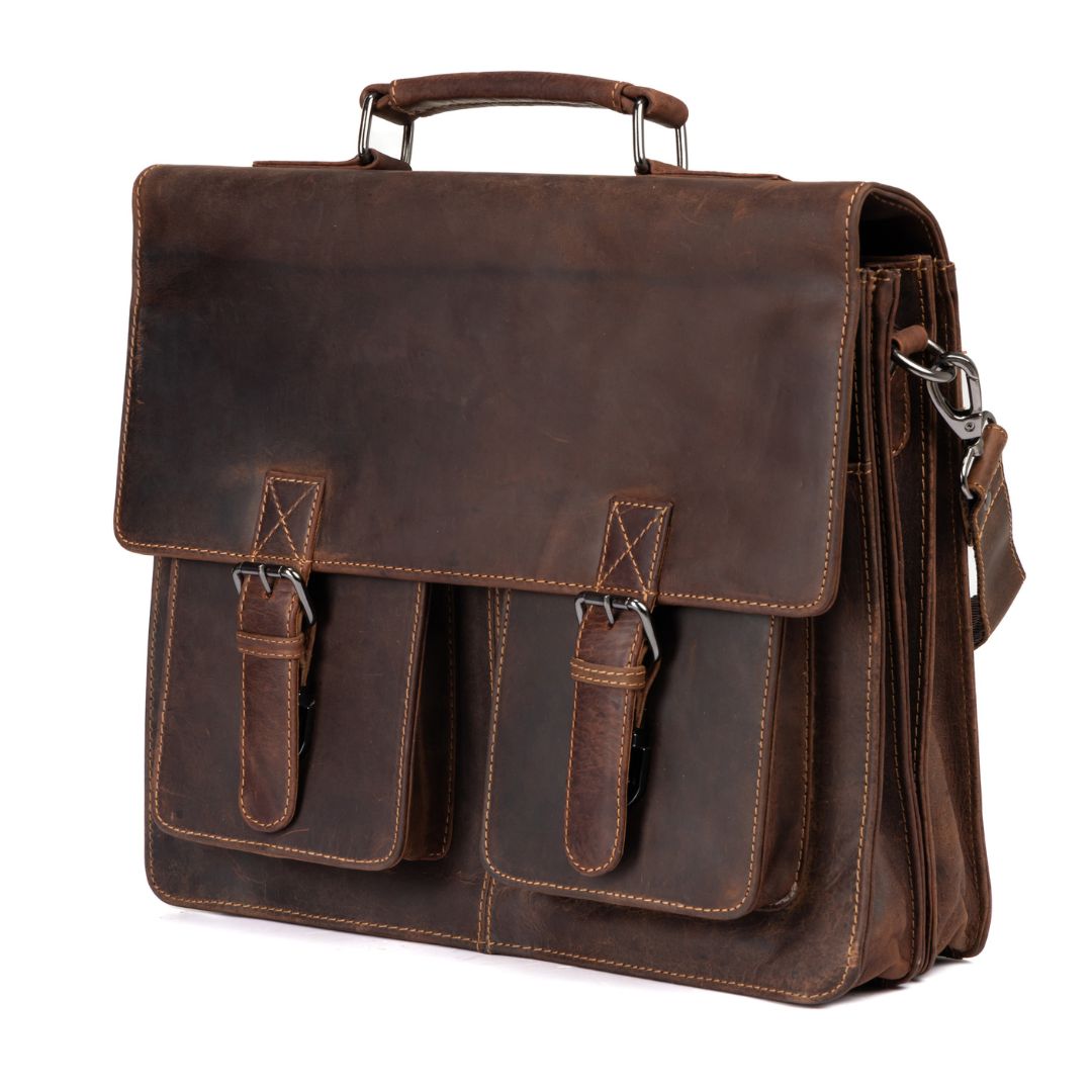 Gerhard 15,6 " Laptop Bag/Briefcase - Sandal - Greenwood Leather
