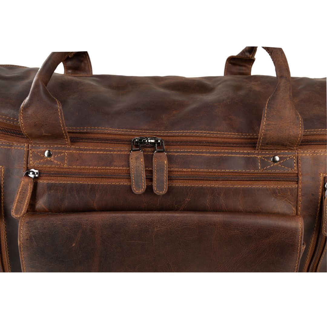 Leather Travel Bag Large Sandal Regina - Vintage Look - Greenwood Leather