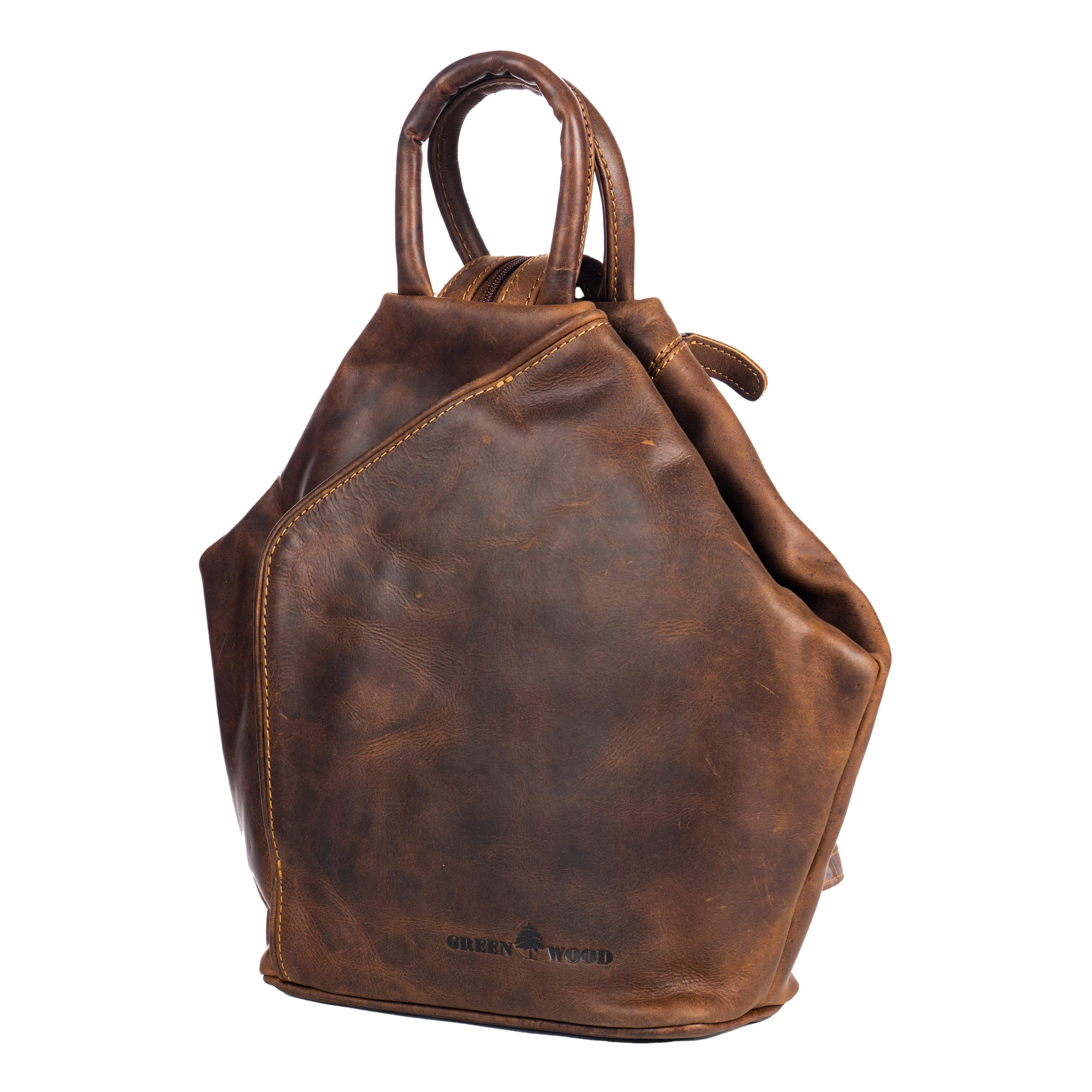 Leather Backpack Zoe - Sandal | 3-in-1 Rucksack Bag & Tote display picture 1