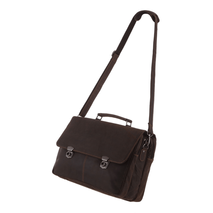 Leather Briefcase Brown - Karl - Greenwood Leather