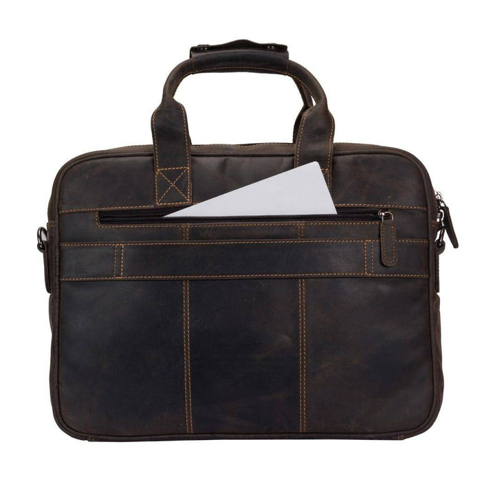 The Apollo Briefcase Brown - Greenwood Leather