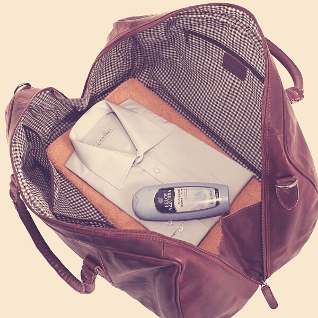 Leather Overnight Travel Bag Victoria - Sandal