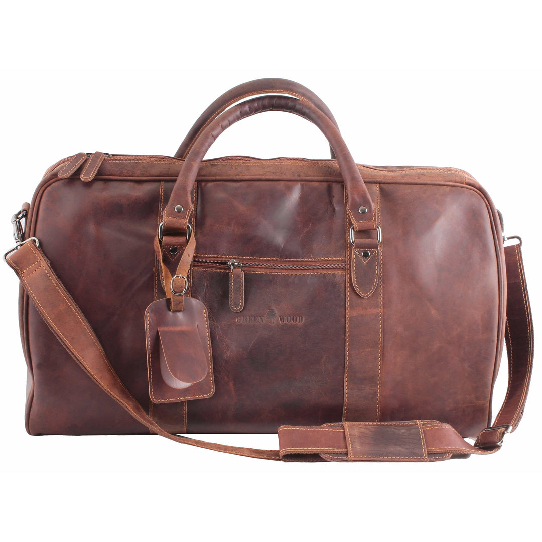 Leather Overnight Travel Bag Victoria - Sandal – Greenwood Leather