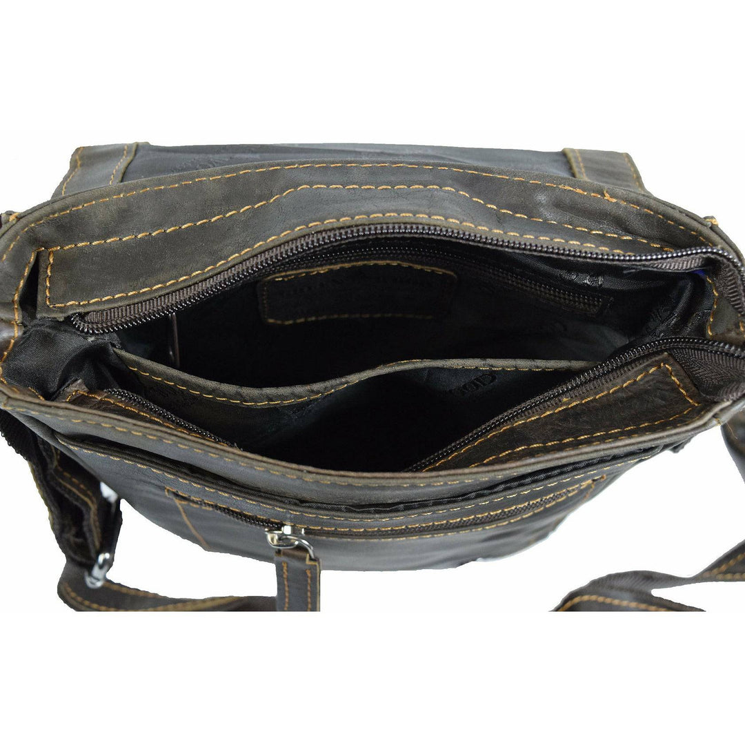 Leather Shoulder Bag Brown - Toronto - Greenwood Leather