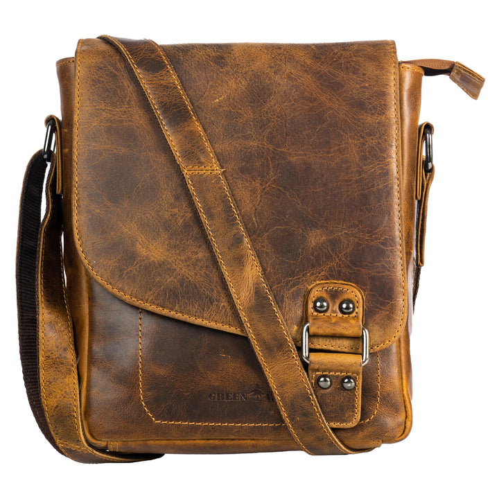 Leather Shoulder Bag Camel - Toronto - Greenwood Leather