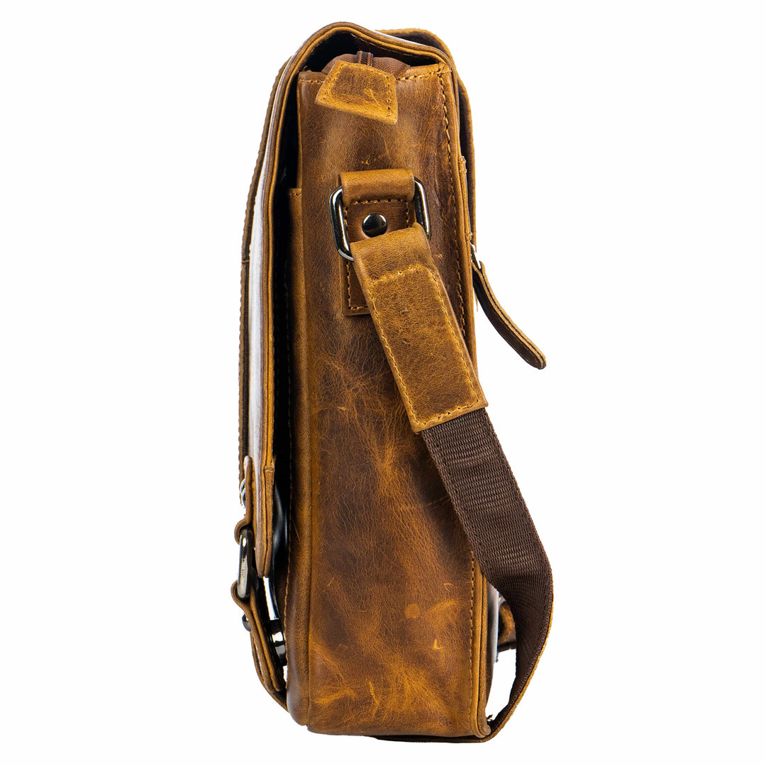 Leather Shoulder Bag Camel - Toronto - Greenwood Leather