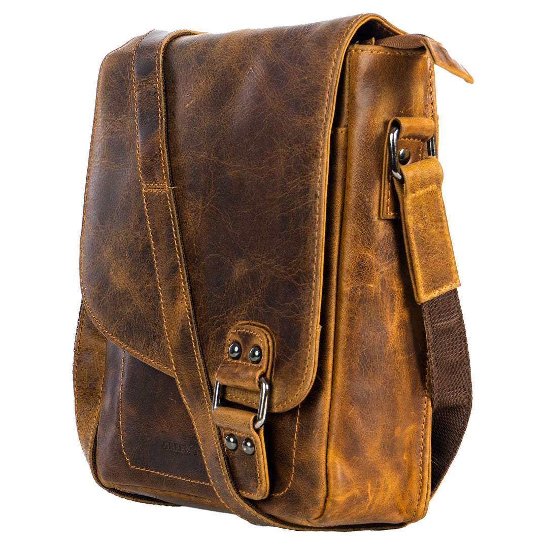 Leather Shoulder Bag Camel - Toronto - Greenwood Leather