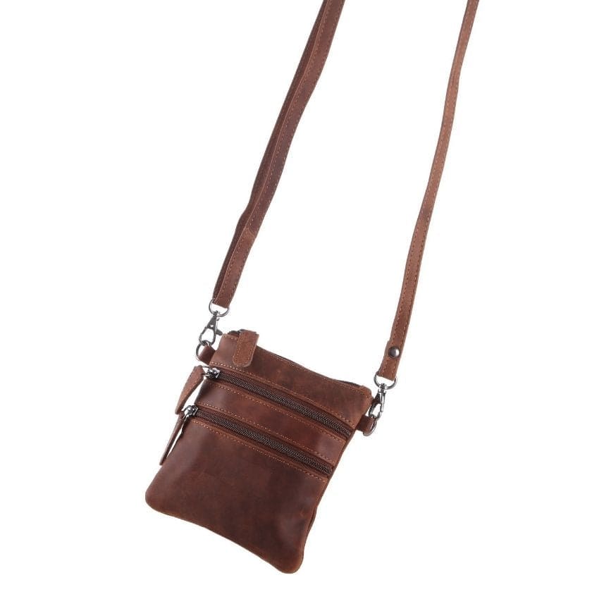 Leather Sling Bag Kempsey - Sandel, Brown - Greenwood Leather