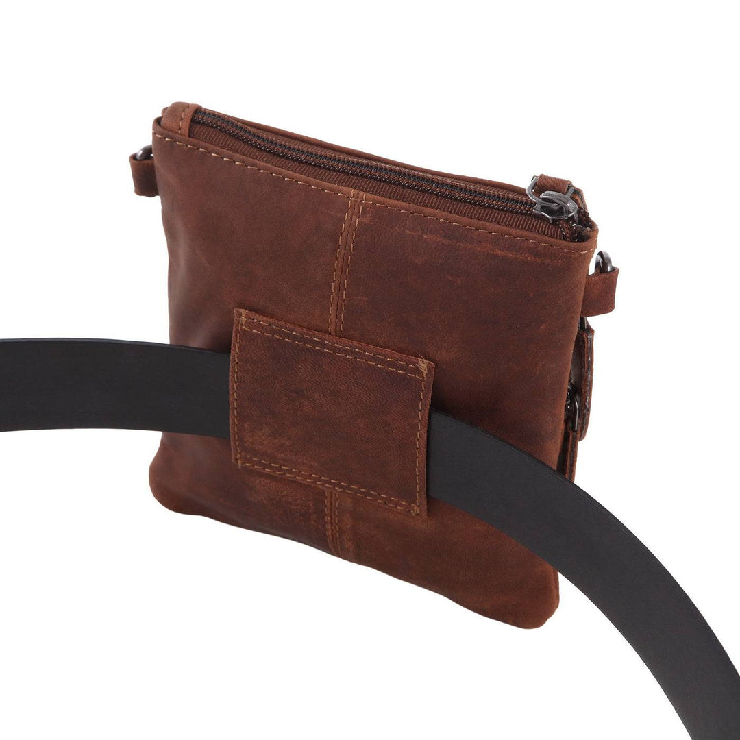 Leather Sling Bag Kempsey - Sandel, Brown - Greenwood Leather