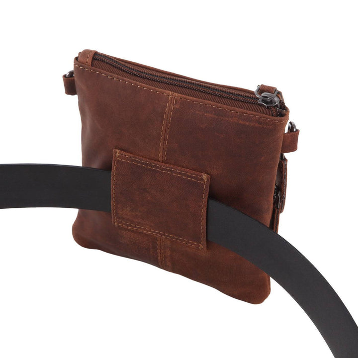 Leather Sling Bag Kempsey - Sandel, Brown - Greenwood Leather