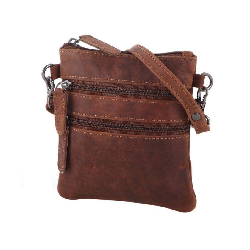 Leather Sling Bag Kempsey - Sandel, Brown - Greenwood Leather