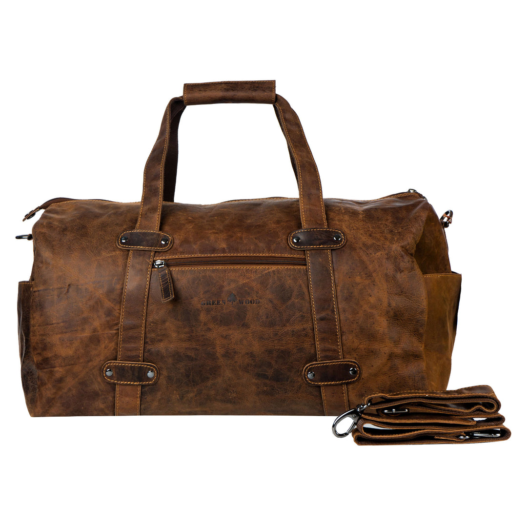Leather Overnight Duffle Bag Montreal - Sandal - Greenwood Leather